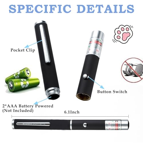 IVVTRYI 3-Pack Cat Laser Pointer - Red, Green, Purple Beams for Kitten & Puppy Play, Indoor Training Toy. Teaching/Office presentations, Stargazing, and Construction Sites. Portable. - Thumbnail 5