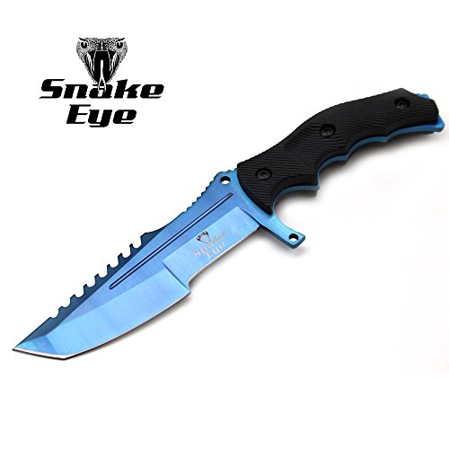 Snake Eye Tactical Full Tang Fixed Blade Combat Style Knife 8.5 Inches Overall Outdoors Camping Hunting (Bl) #TOP2
