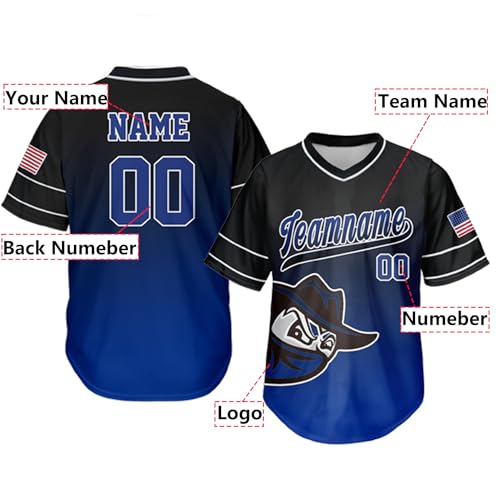 Custom Baseball Jersey Personalice su Nombre Nombre del Equipo y Número en Jersey miniatura 3