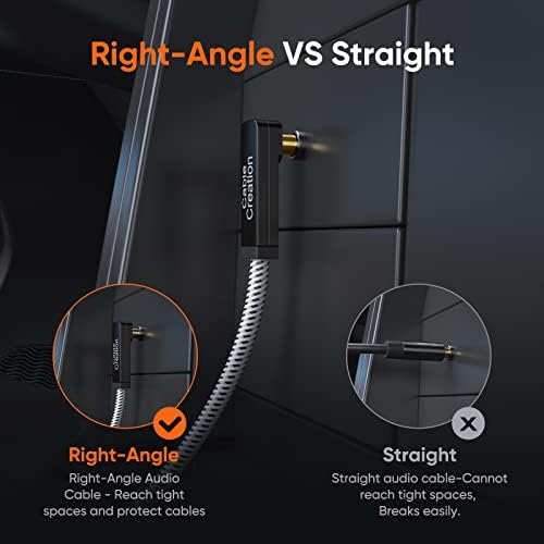 CableCreation TRRS 3.5mm Audio Cable 0.9M, 90 Degree 3.5mm Male to Male Aux Cable/Right Angle 4 Pole Auxiliary Stereo Cable,Microphone Compatible,3FT/90CM