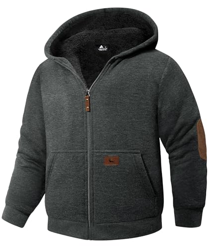 Jacketown Kids Fleece Zip Hoodie – Sherpa Lined, Unisex