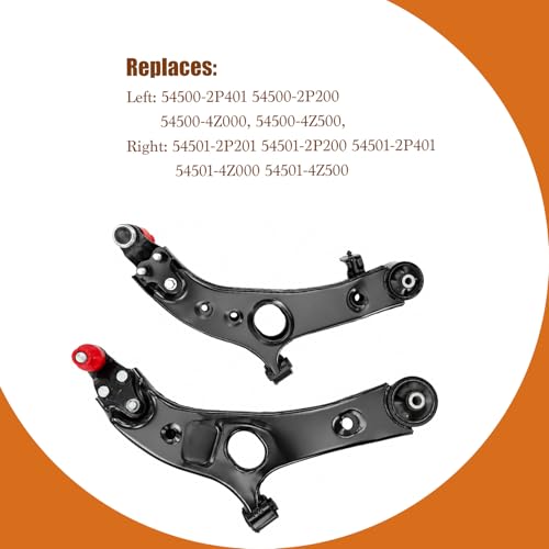 Front Lower Control Arm Assembly Kit (2PCS) Replacement for Hyundai Santa Fe Sport 2013-2018 & Kia Sorento 2014-2015, Left & Right Suspension Arms w/Ball Joint & Bushing by Zuqentar - Used condition - Image 3