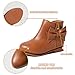 CIXVXCI Girls Boots Fashion Ankle Boots for Girls with Zipper Short Suede Booties with Bow for Toddler/Little Kids Brown US 8