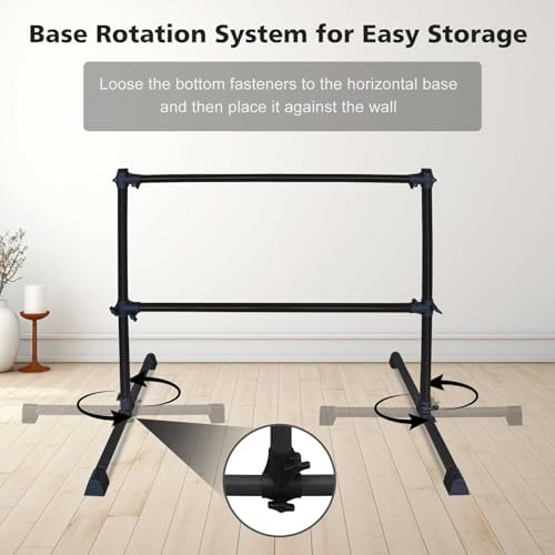 4FT Adjustable Ballet Barre - Portable Dance Bar for Home & Studio, Non-Slip Base, 360° Rotatable Foot, Perfect for Stretching, Pilates, Dance Training & Exercise Equipment