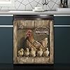 Decorative Magnet Farmhouse Chicken Dishwasher Magnet Cover Rustic Farmhouse Style 23 W x 26 H inches 1 Count PET Material