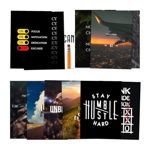 Image of Wallgasm Motivational Poster Set of 20, 29cm x 21cm size poster | Hustle | Trading | Posters for Room, Livingroom, Gym, Office