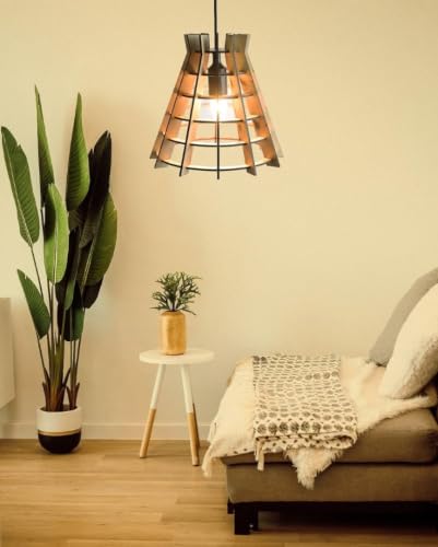Image of Modern MDF Wooden Hanging Light for Ceiling, Decorative Pendant Lamp Jhumar for Living Room Home Decor, Kitchen Dining Table & Office (Style7)
