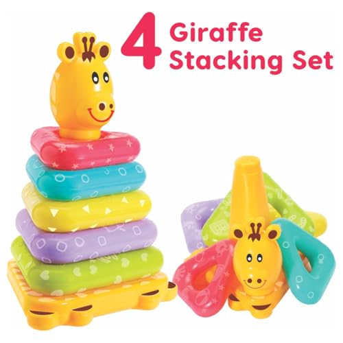 Image of toymate Smart Play 4-in-1 Gift Set - Educational Toddler Toys for 12-36 Months, Shape Sorter, Stacking Rings, Nesting Cups & Pretend Ice Cream Play, Learning Playset for Boys & Girls