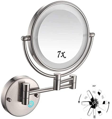 Miroir grossissant 7X double face 8 pouces doté de lumières LED intégrées