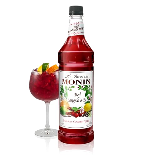 Monin Flavored Syrup, Red Sangria Mix, 33.8-Ounce Plastic Bottle (1 liter)