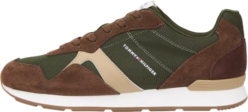 Tommy Hilfiger Runner Icon Mix Fm0fm05679   Tenis Bajos para Hombre, Abeto ártico Verde, 41 EU