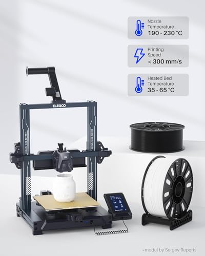 Image of ELEGOO PLA Filament 1.75mm Black 3KG, 3D Printer Filament Dimensional Accuracy + /- 0.02mm, 3KG Large Spool(6.6lbs) Fits for Most FDM 3D Printers