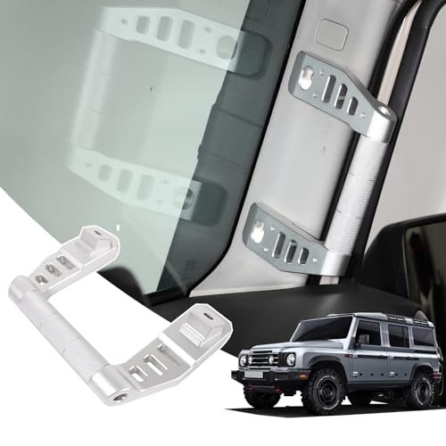 Tumukiw Car A-Pillar Grab Handle Replacement Compatible with INEOS Grenadier 2020-2024 Aluminum Alloy A-Pillar Grab Handle Grip Kit Interior Accessories (Silver)