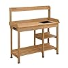 Convenience concepts deluxe potting bench light oak  urban country home decor