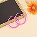 Neon Hoop Earrings for Women Exaggerated 80s 90s Colorful Chunky Statement Hoops Earring Lightweight Hypoallergenic Big Hoops for Glow Party Outfits Y2k Jewelry Accessories (Hot Pink)