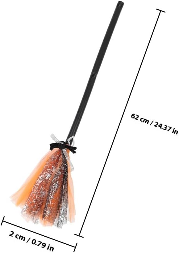 VANZACK 2pcs Halloween Broom Costume Party Broom Prop Detachable Witch Cosplay Broomstick for Kids Halloween Decorations