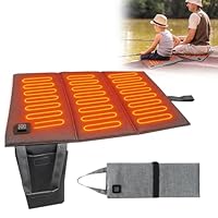 Pengrity Beheiztes Sitzkissen USB, Faltbares Heizkissen Kabellos, Heizkissen Outdoor Tragbares mit 3 Einstellbare Temperatur, Wärmekissen Elektrisch Kabellos für Outdoor und Indoor, Camping Rollstuhl