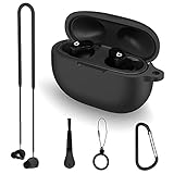 Woocon case for New Beats Studio Buds 2021, 5 in 1 Soft and Flexible, Durable Shockproof Waterproof Protective Cover Accessories for Beats Studio Buds Earbuds with Keychain/Ring/Brush/Strap