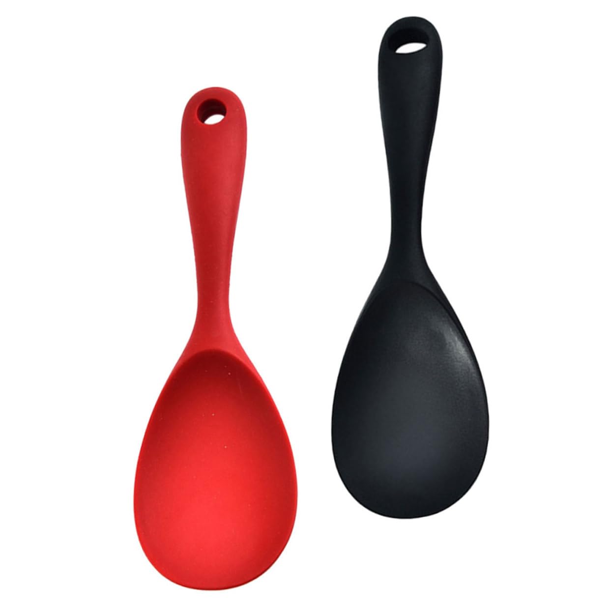 VINTORKY 2pcs Silicone Rice Spoon Rice Serving Spoon Rice Measuring Cup Food Service Spoon Rice Cooker Spoon Rice Scooper Standing Non Stick Cooking Utensils Silicone Utensil