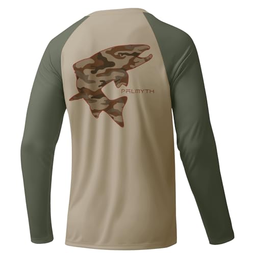 Palmyth Fishing Shirts for Men Long Sleeve Sun Protection UV UPF 50+ T-Shirts Performance Quick Dry