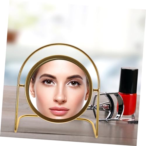 Espejo de maquillaje de viaje PRETYZOOM con luz LED redondo miniatura 4