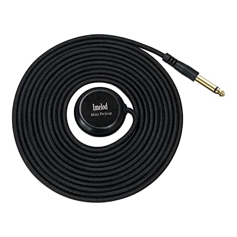 Imelod Contact Microphone Piezo Pickup Violin Microphone Pickup Cello Banjo Ukulele Mandolin Guitar Microphone Pickup with cable(6.35mm) Cover