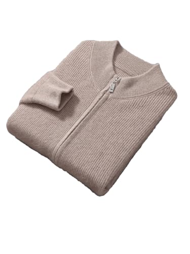 Men Sweater Zipper Round Collar Cardigan Cashmere Casual Cashmere Knitwear Tops