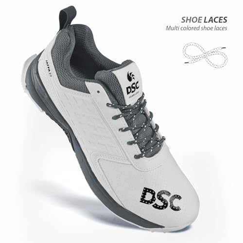 DSC Jaffa 22 Cricket Shoes for Mens, Size UK - 8, Color - White - Grey by DSC - Used condition - Image 5