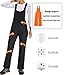 DAFENP Damen Skihose Latzhose Wasserdicht Softshellhose Overall Winter Warm Gefüttert Schneehose Snowboardhose mit Verstellbaren Hosenträgerhose HXK8668W-Black-L