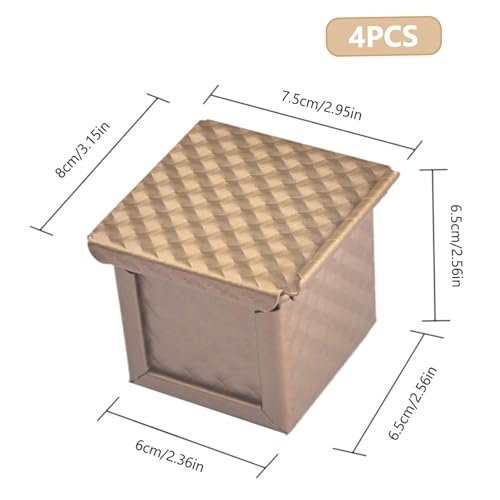 Moule à pain Pullman 4 pièces cube antiadhésif 6cm avec couvercle - 8