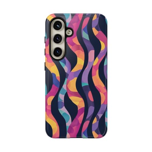 Coque Samsung S24 motif abstrait ondulé coloré protection rigide brillante