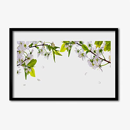 Photo cadre en mdf mural avec affiche encadrée fleur 60x40 cm