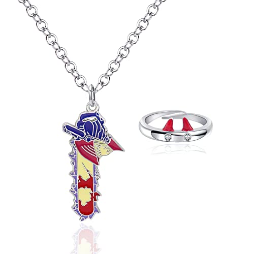 Chain-Saw Men Necklace Power Rings Anime Devil Jewelry Chainsaw Necklaces Cosplay Finger Ring #TOP20
