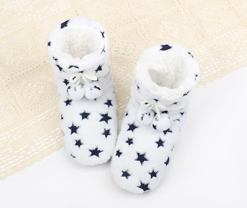 Image of Keyela Womens Slipper Socks With Soles, Fluffy Cozy Soft Non-Skid Bottom Slippers Booties For Ladies, Fuzzy Winter House Slippers