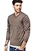 COOFANDY Men Dress Fashion Sweater V Neck Slim Fit Casual Soft Pullover Sweaters White-Brown