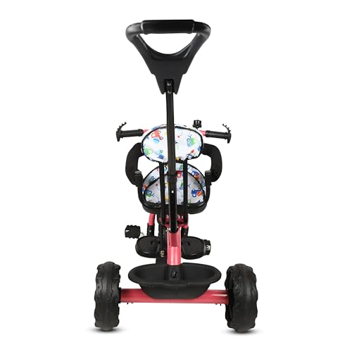 Image of Tricycle 1 Years to 5 Years with Removable Safety Guard and Parental Control Back Side Push Handle with Rubber Tyre for Kid's CR07 (Pink)