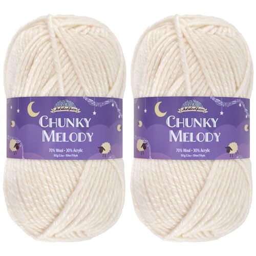 JubileeYarn Chunky Melody Yarn - 100g/Skein Bulky...