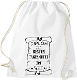 Cotton gymsac shirtstown Sacca Diploma per la migliore giorno Mutti der Welt, bianco