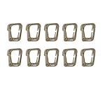XTACER Tactical Multipurpose D-Ring Locking Hanging Hook Tactical Link Snap Keychain for Molle Webbing (Khaki (10-Pack))