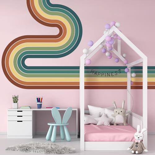 Vinilo decorativo de pared arcoíris grande removible 65x116 pulg miniatura 5