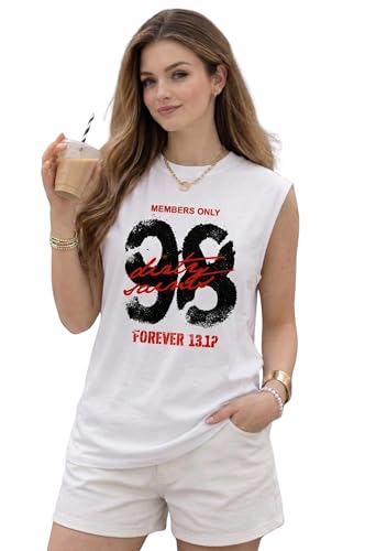 Image of Mack Jonney Women's Printed Cotton Sleeveless Vest | Round Neckt-Shirt| Casual Gym Tank Top-M.J8299