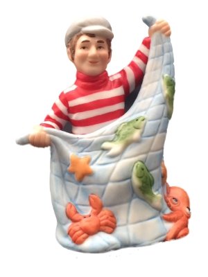 Colonial Village Collection Fisherman with Net. 10068
