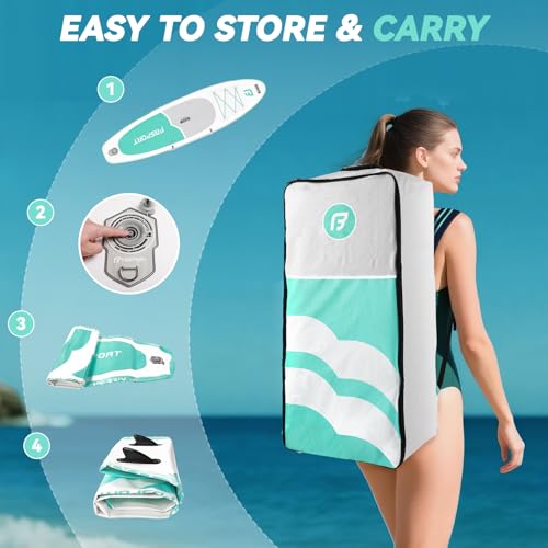 FBSPORT 11FT Premium Inflatable Stand Up Paddle Board with Electric Pump, Yoga Board with SUP Accessories & Carry Bag | Wide Stance, Surf Control, Non-Slip Deck, Leash and Paddle for Youth & Adult