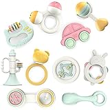 Baby Toys 10pcs Rattles Set,Infant Grasping Grab Toys, Spin Shaking Bell Musical Toy Set Early...
