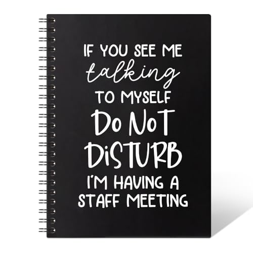 THEBESTU If You See Me Talking To Myself 160 Pages Hardcover Blank Spiral Notebook, Funny Office Humor Notebook Gifts for Boss HR Mentor Leader, Christmas Inspirational Gifts for Coworkers Employee
