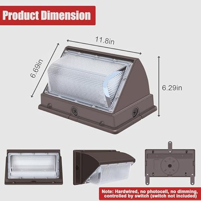 120W LED Wall Pack Lights, Extremely Bright Commercial Outdoor Wallpack, 5000K Daylight IP65 Waterproof Wall Light Exterior Security Lighting for Garage Backyard Parking Lot ?