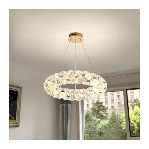 French Crystal Chandelier Light Luxury Circular Restaurant Hall Main Modern