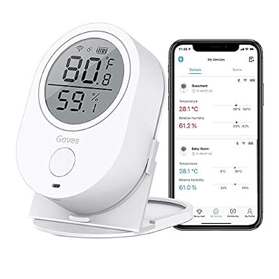 Govee WiFi Thermometer Hygrometer H5051, Bluetooth Indoor Temperature Humidity Monitor with App Notification Alert, Smart Humidity Sensor for Greenhouse Wine Cellar, 2 Years Free Data Storage Export