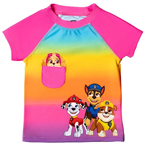 Paw Patrol Toddler Girls 3 Piece Rash Guard Tankini Swimsuit Set Rainbow 5T #TOP1