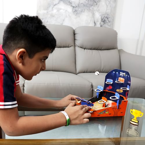 Image of Nerf DIY Basketball Frenzy | Build, Play & Compete in Your Own Basketball Arena | Stem Educational Toy for Kids Age 6, 7, 8+ Years | Science & Learning Toy | 3D Puzzle, Multicolor